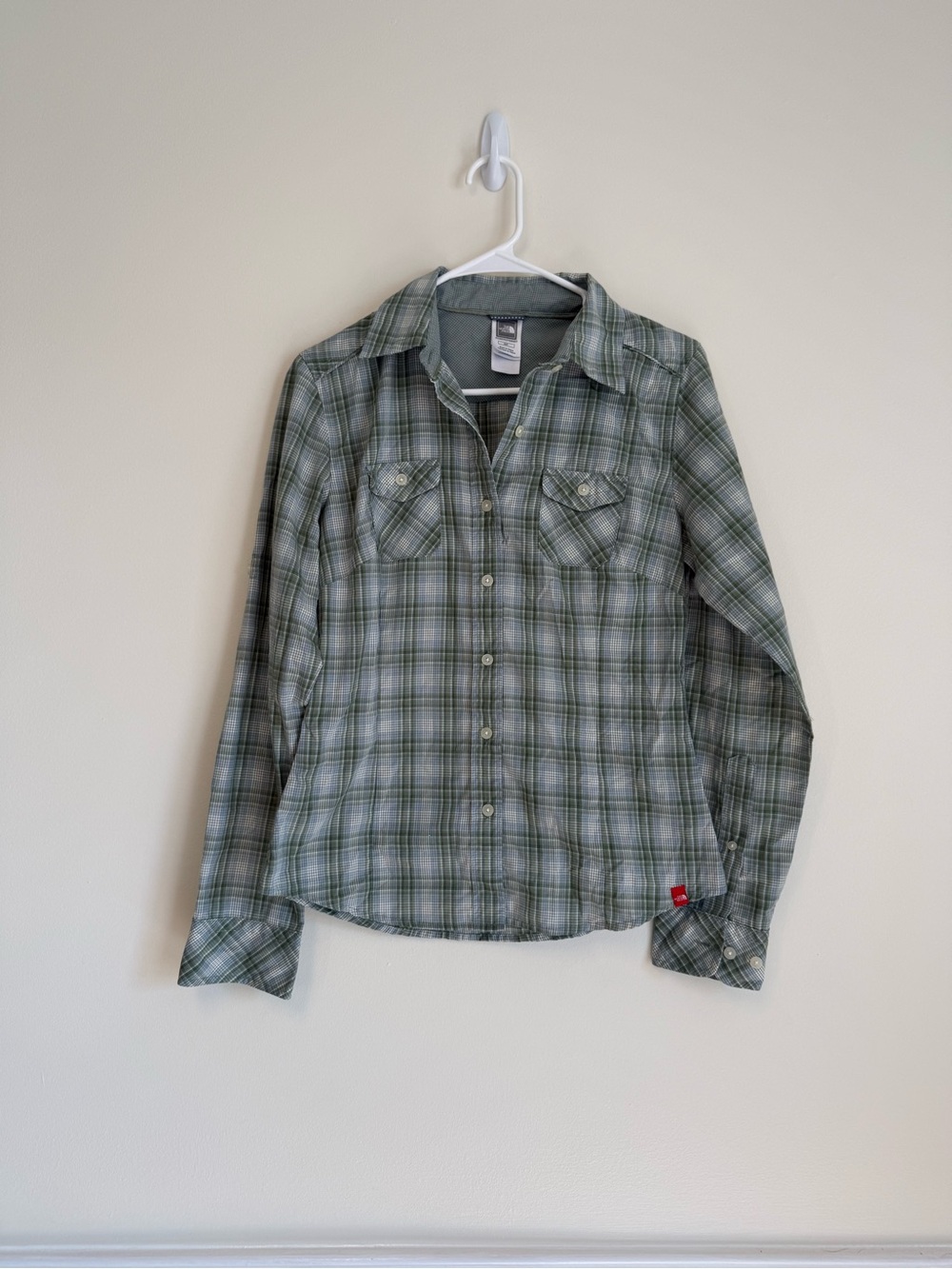 The North Face Sage Green Plaid Button-Up Shirt